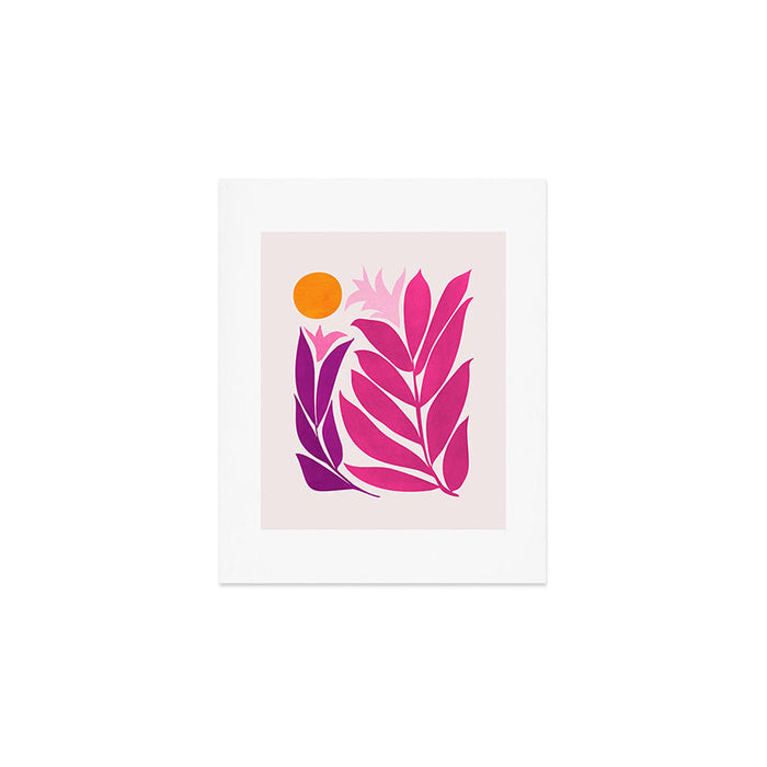 Solstice Sunset With Tropical Flowers Art Print Gallery Image 1