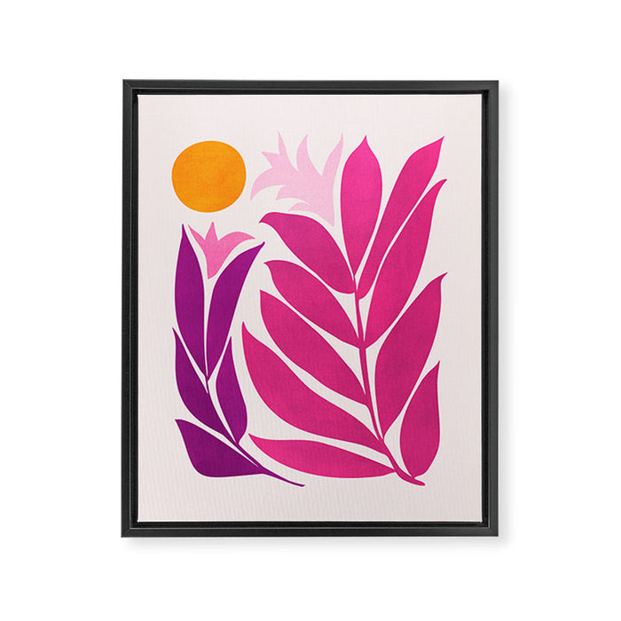 Solstice Sunset With Tropical Flowers Framed Canvas Print Gallery Image 1
