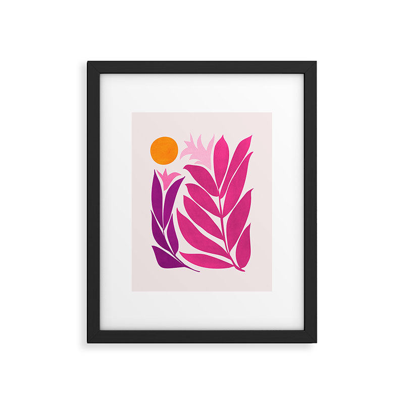 Solstice Sunset With Tropical Flowers Framed Art Print Gallery Image 5