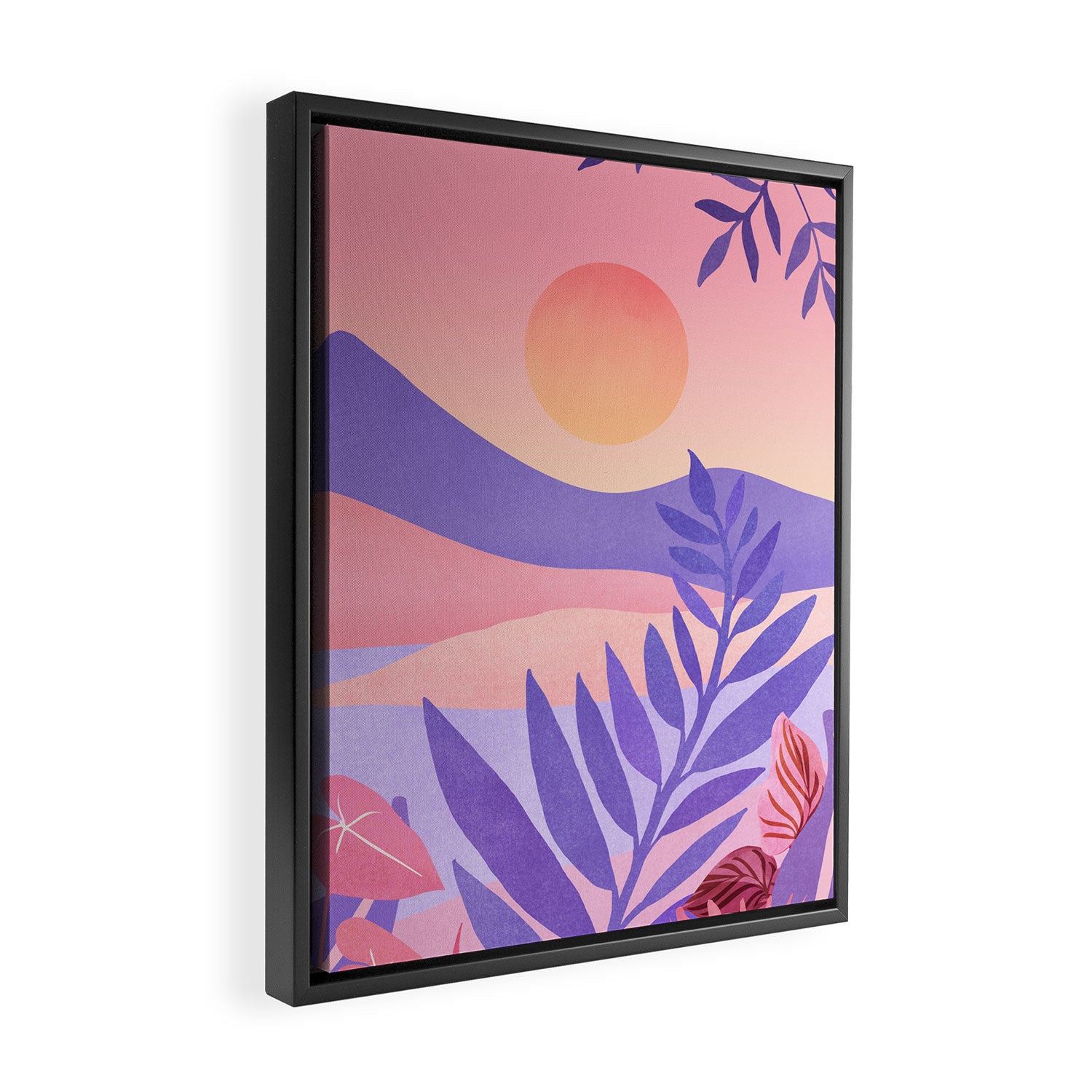 South Seas Sunrise / Tropical Landscape Framed Canvas Print Gallery Image 2