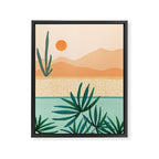 Southwest Poolside Desert Landscape Series Framed Canvas Print Gallery Image 6