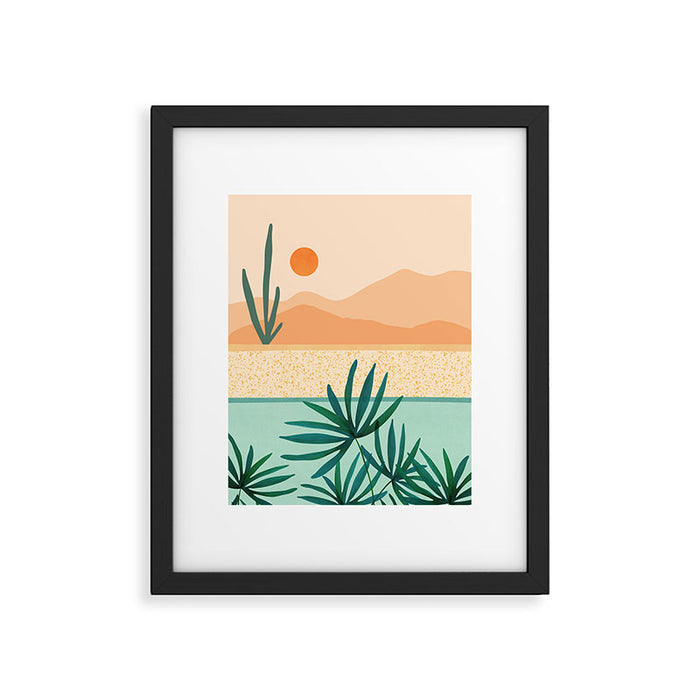 Southwest Poolside Desert Landscape Series Framed Art Print Gallery Image 1