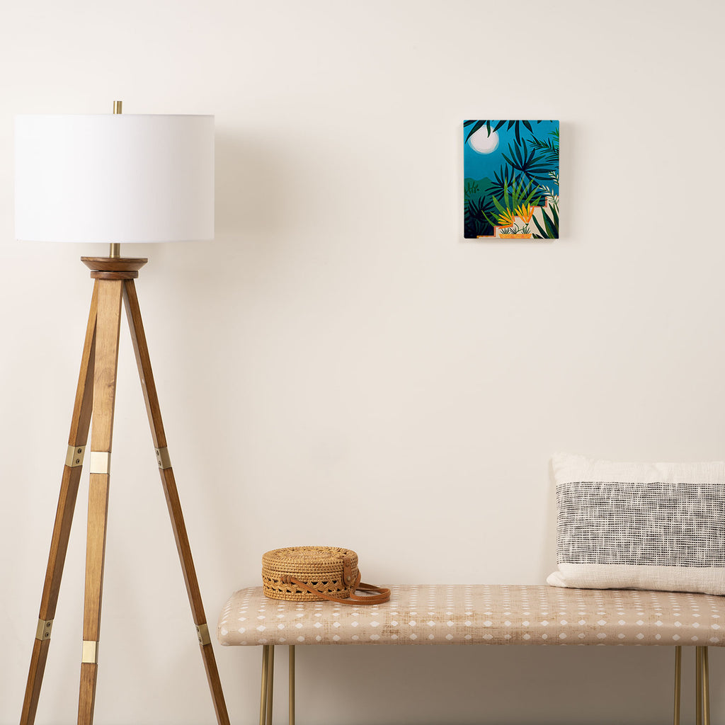 Spooky Night In The Jungle - Tropical Landscape Illustration Canvas Print Gallery Image 2