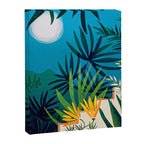 Spooky Night In The Jungle - Tropical Landscape Illustration Canvas Print Gallery Image 6