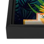 Spooky Night In The Jungle - Tropical Landscape Illustration Framed Canvas Print Gallery Image 3