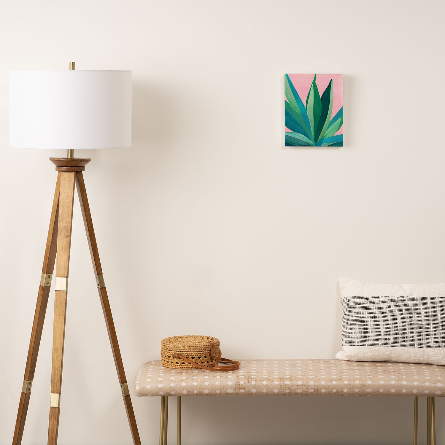 Spring Cactus With Pink Sky / Desert Series Canvas Print Gallery Image 2