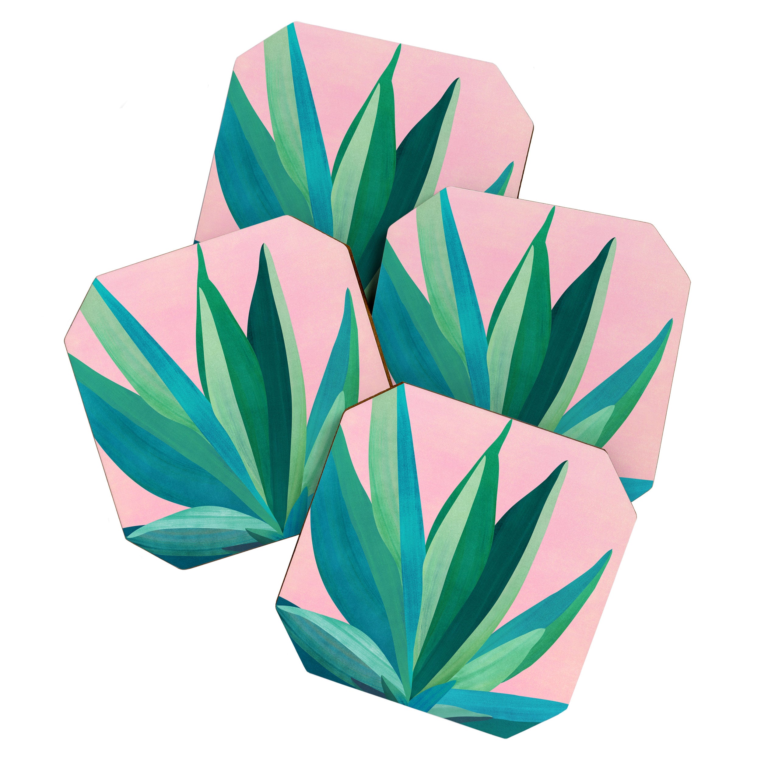 Spring Cactus With Pink Sky / Desert Series Coaster Gallery Image 1