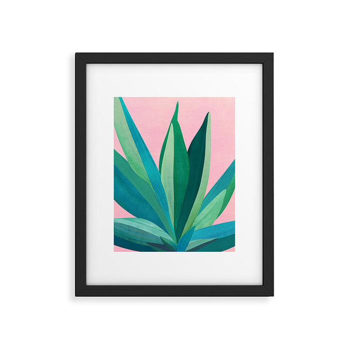 Spring Cactus With Pink Sky / Desert Series Framed Art Print Gallery Image 1