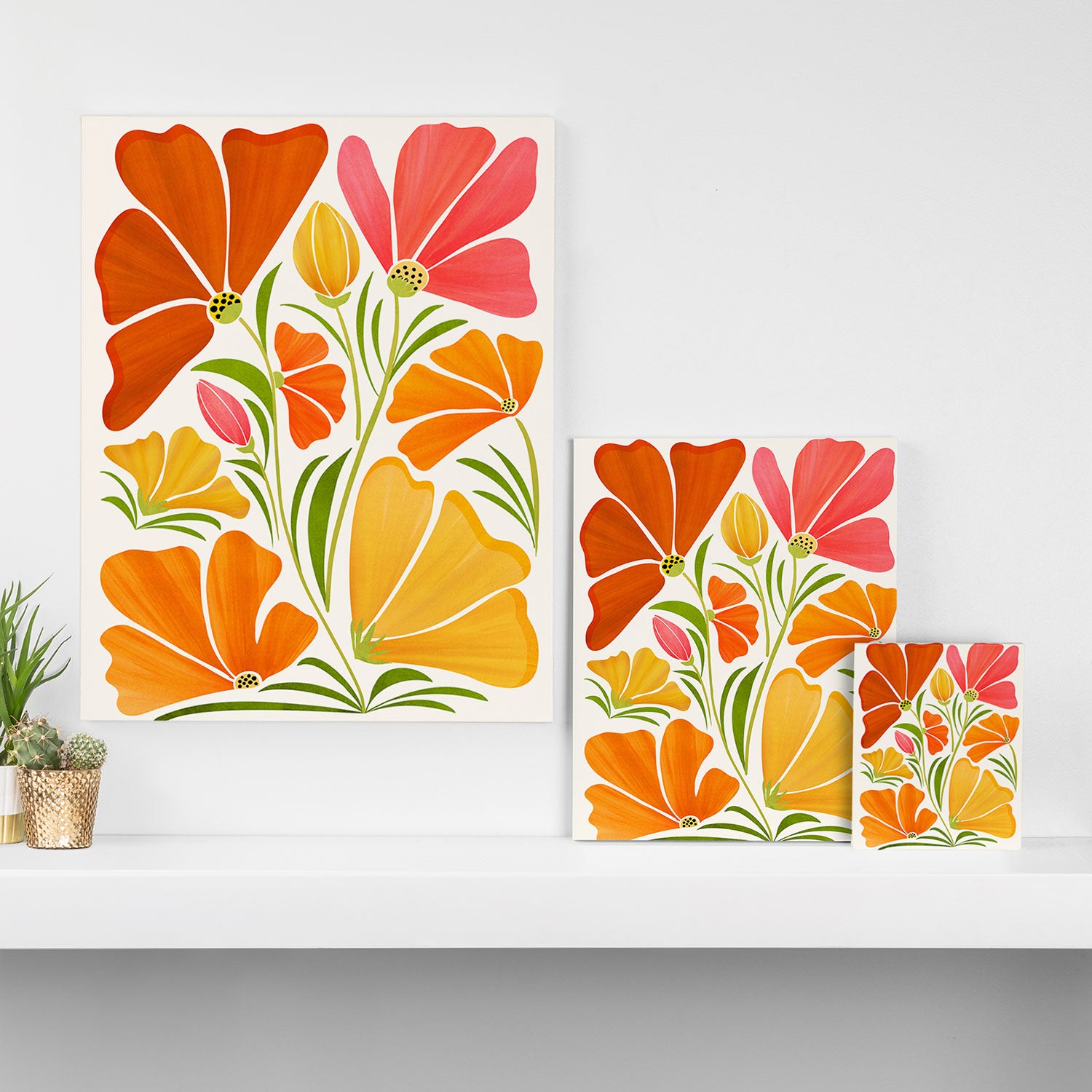 Spring Wildflowers Floral Illustration Canvas Print Gallery Image 3