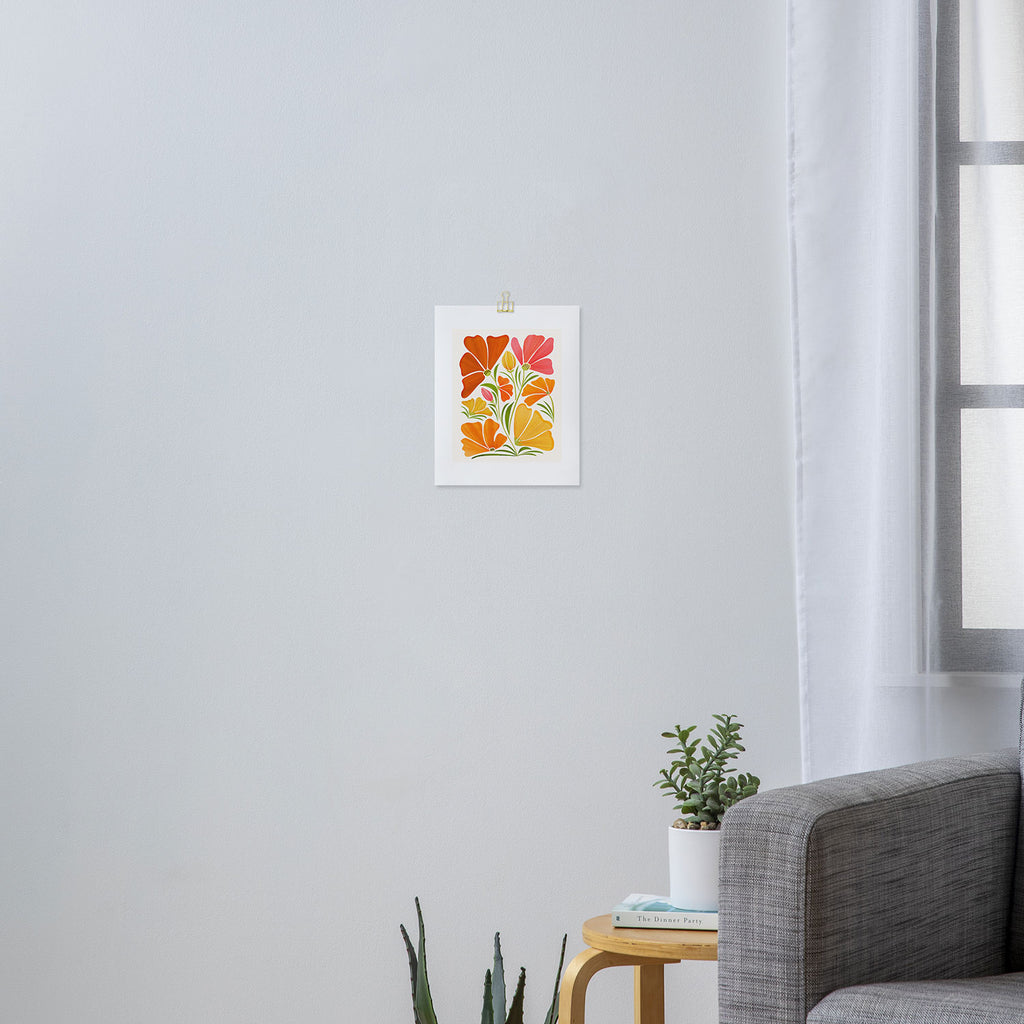 Spring Wildflowers Floral Illustration Art Print Gallery Image 3