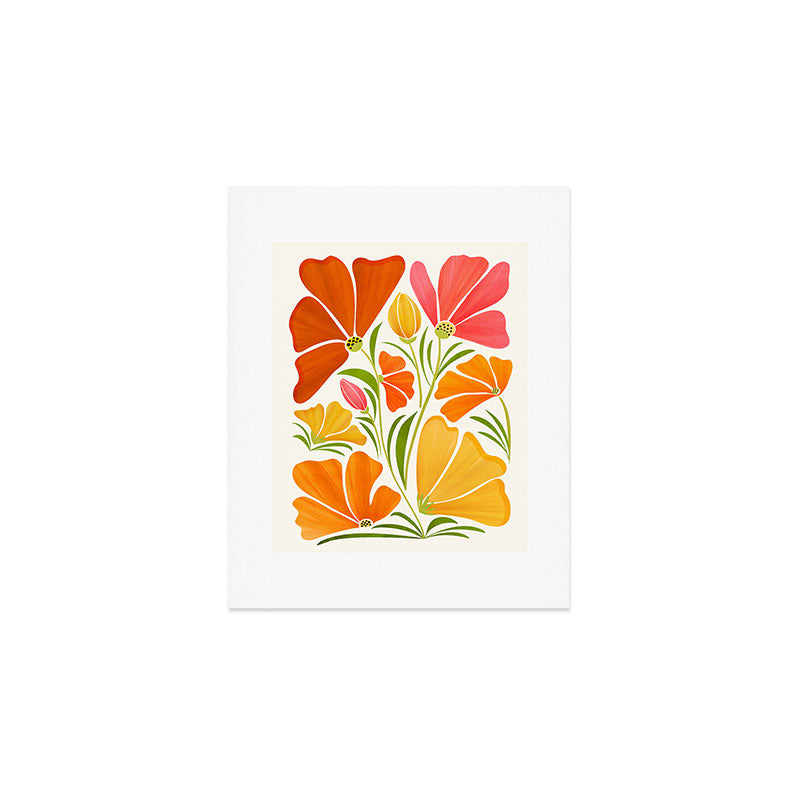 Spring Wildflowers Floral Illustration Art Print Gallery Image 1