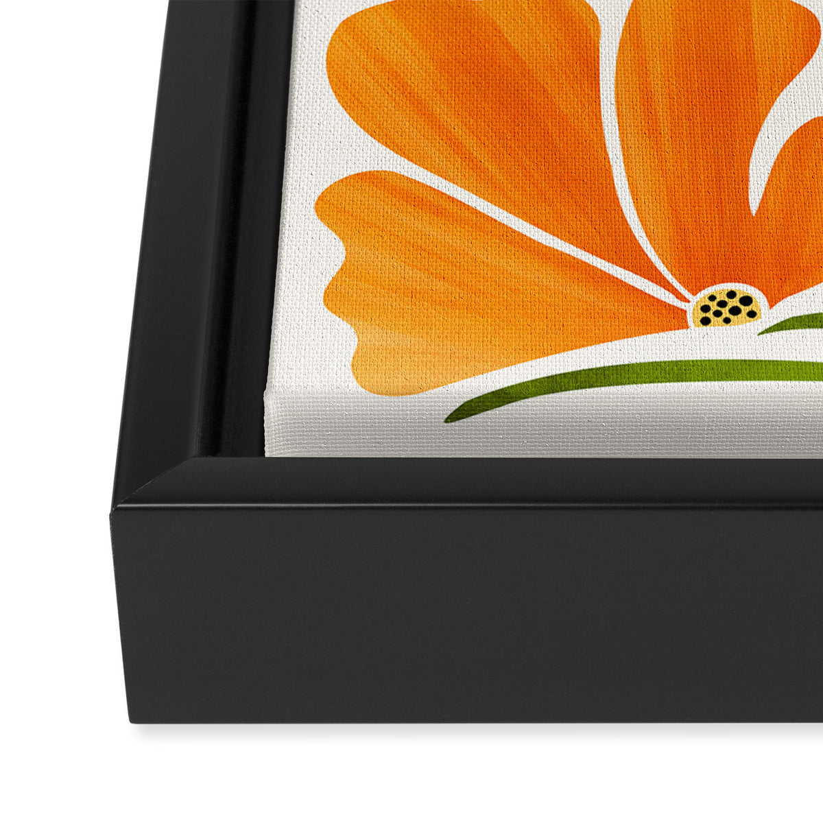 Spring Wildflowers Floral Illustration Framed Canvas Print Gallery Image 3