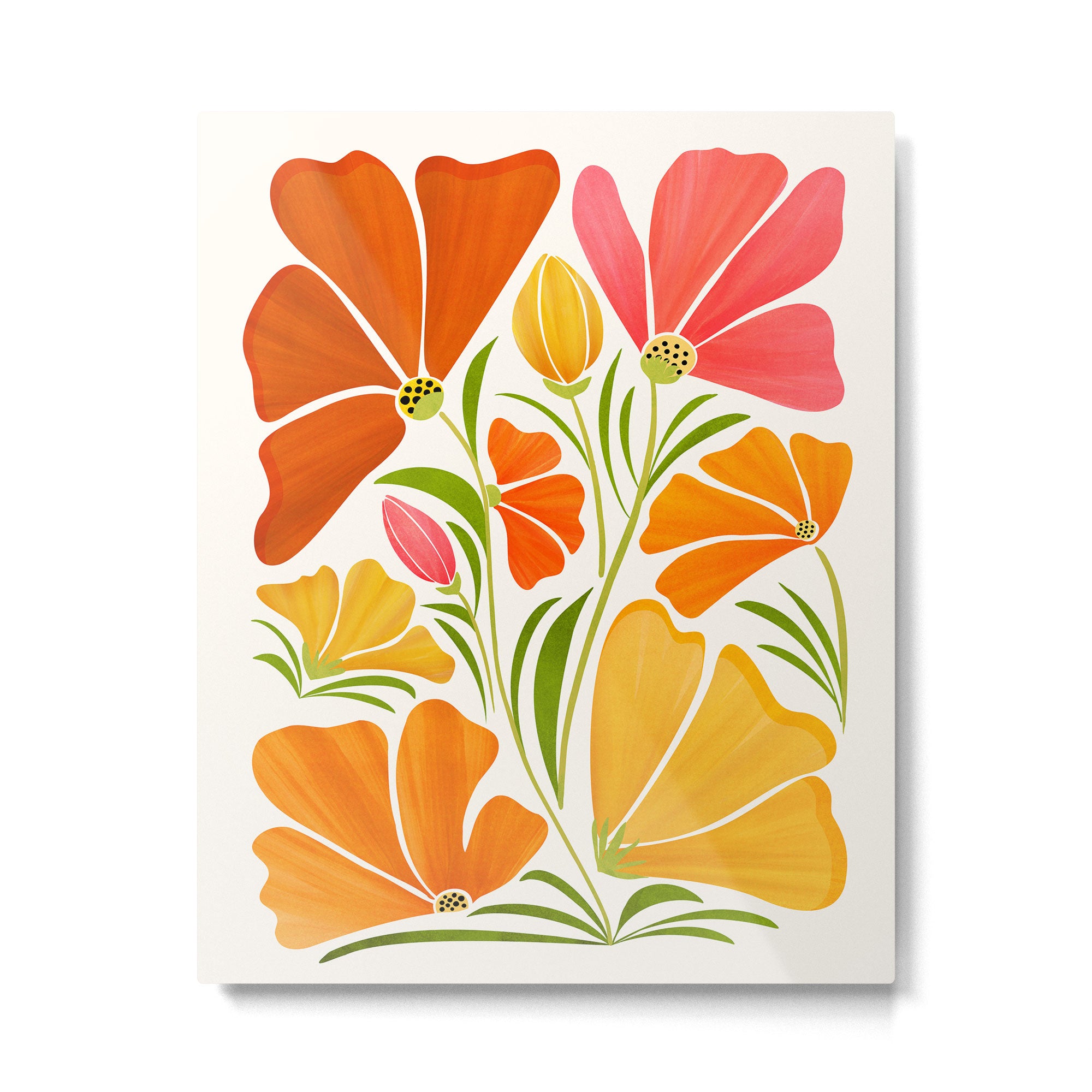 Spring Wildflowers Floral Illustration Metal Print Gallery Image 4