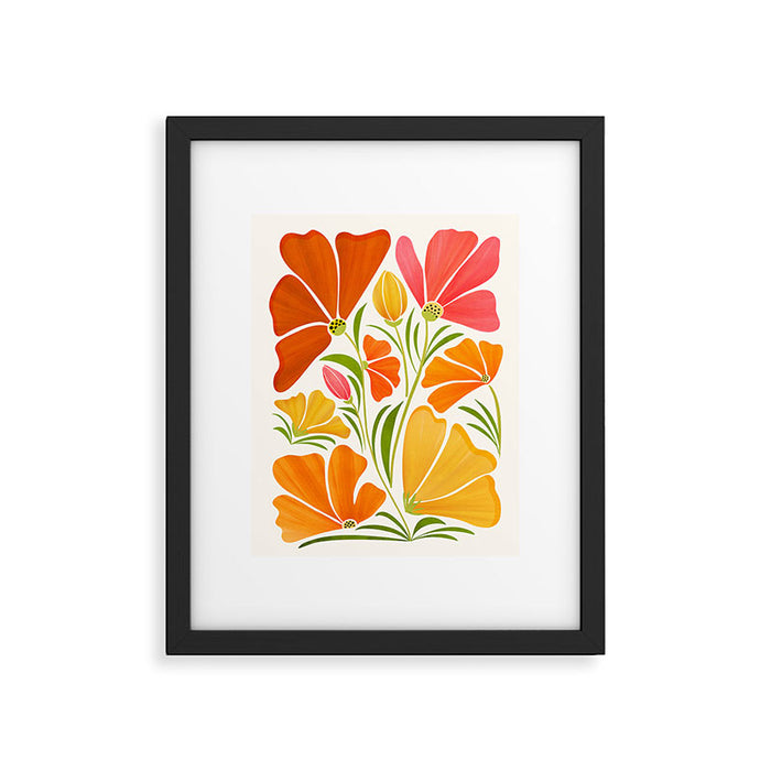Spring Wildflowers Floral Illustration Framed Art Print Gallery Image 1