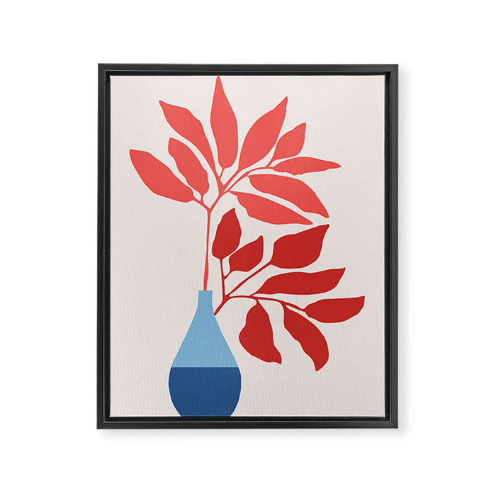 Strawberry Red Ficus / Houseplant Illustration Framed Canvas Print Gallery Image 1