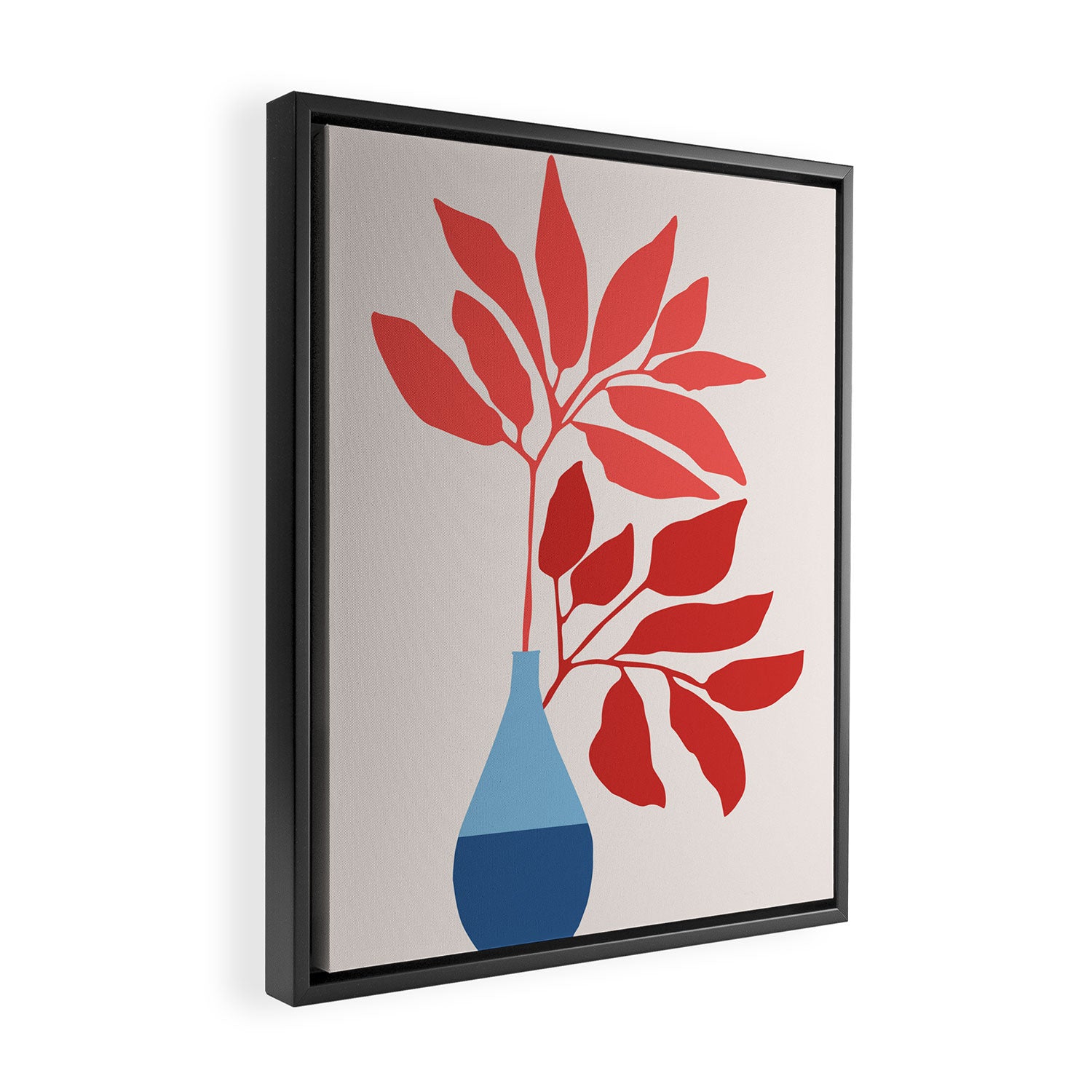 Strawberry Red Ficus / Houseplant Illustration Framed Canvas Print Gallery Image 2