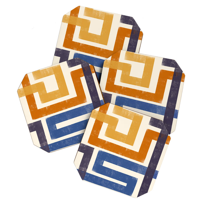 Subway Map Abstract Geometric Coaster Gallery Image 1