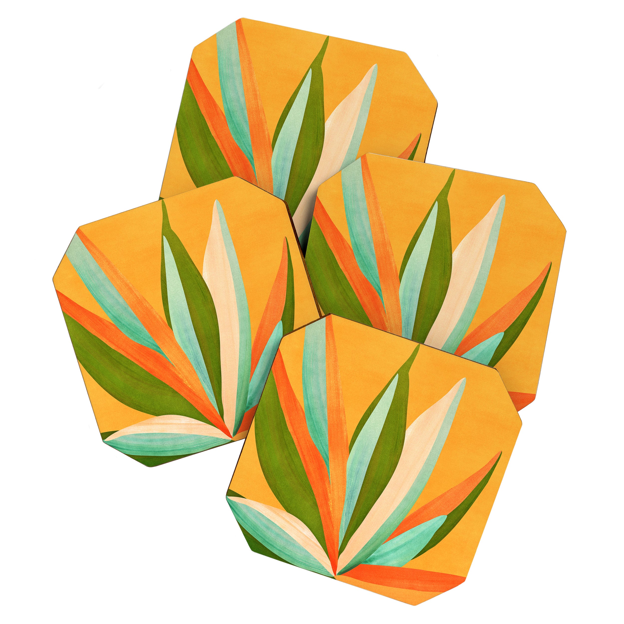 Summer Cactus Botanical Painting Coaster Gallery Image 1