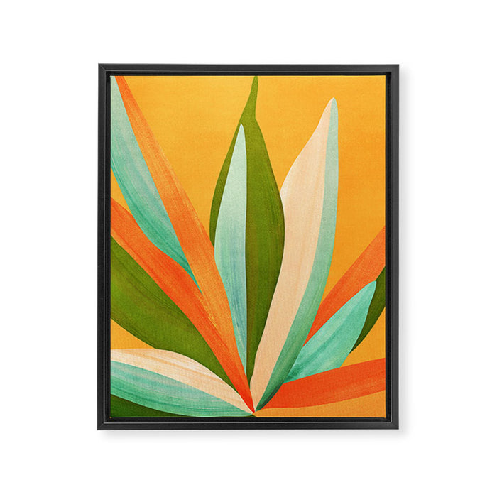 Summer Cactus Botanical Painting Framed Canvas Print Gallery Image 1