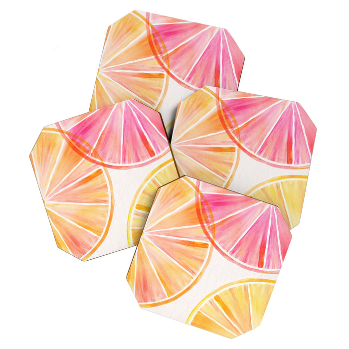 Summer Citrus Party Watercolor Coaster Gallery Image 1