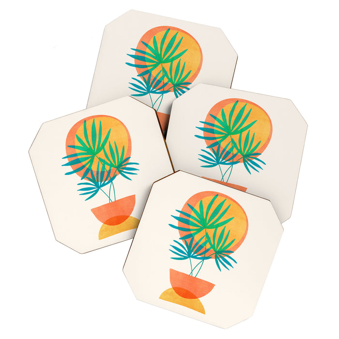 Summer Eclipse Mid Century Abstract Shapes Coaster Gallery Image 1
