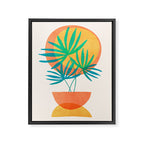 Summer Eclipse Mid Century Abstract Shapes Framed Canvas Print Gallery Image 8