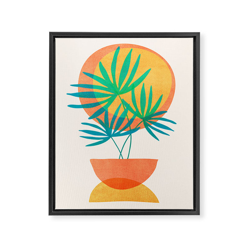 Summer Eclipse Mid Century Abstract Shapes Framed Canvas Print Gallery Image 8