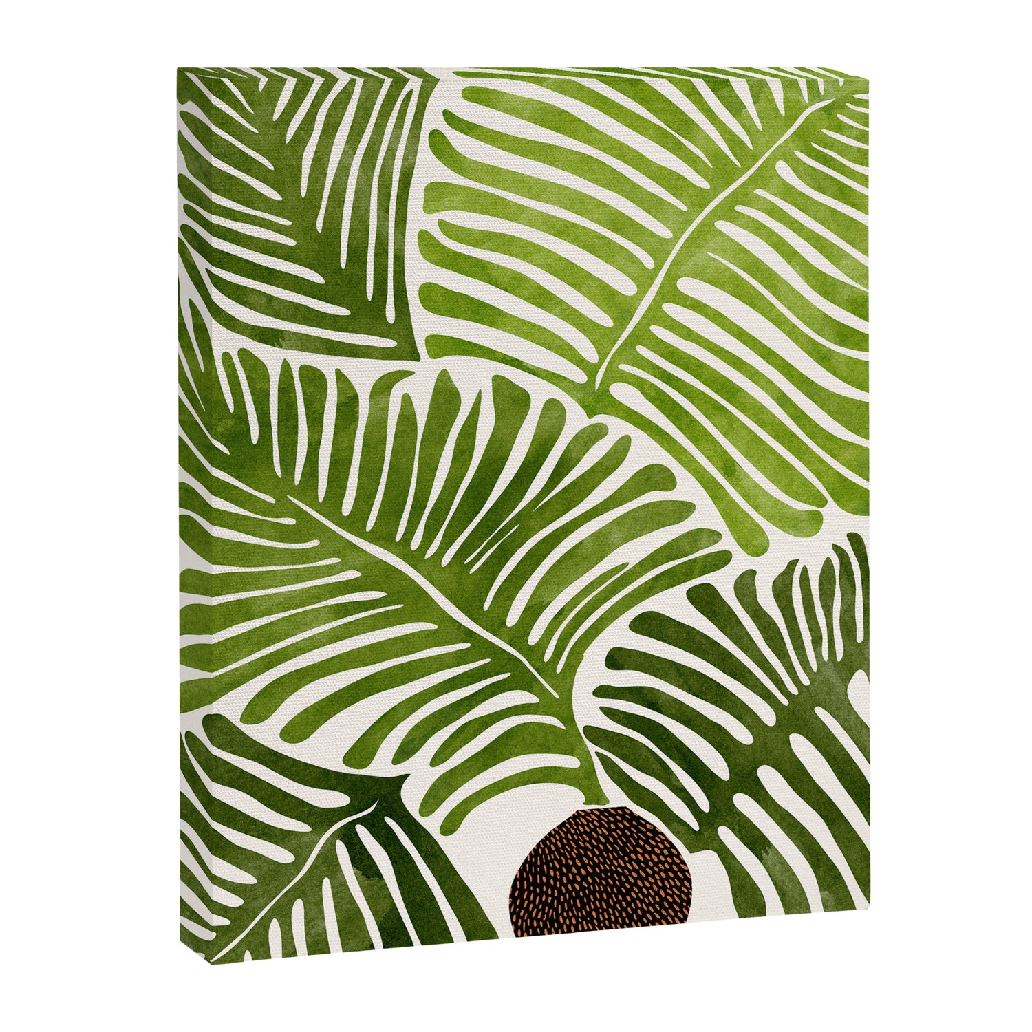 Summer Fern Simple Modern Watercolor Canvas Print Gallery Image 3