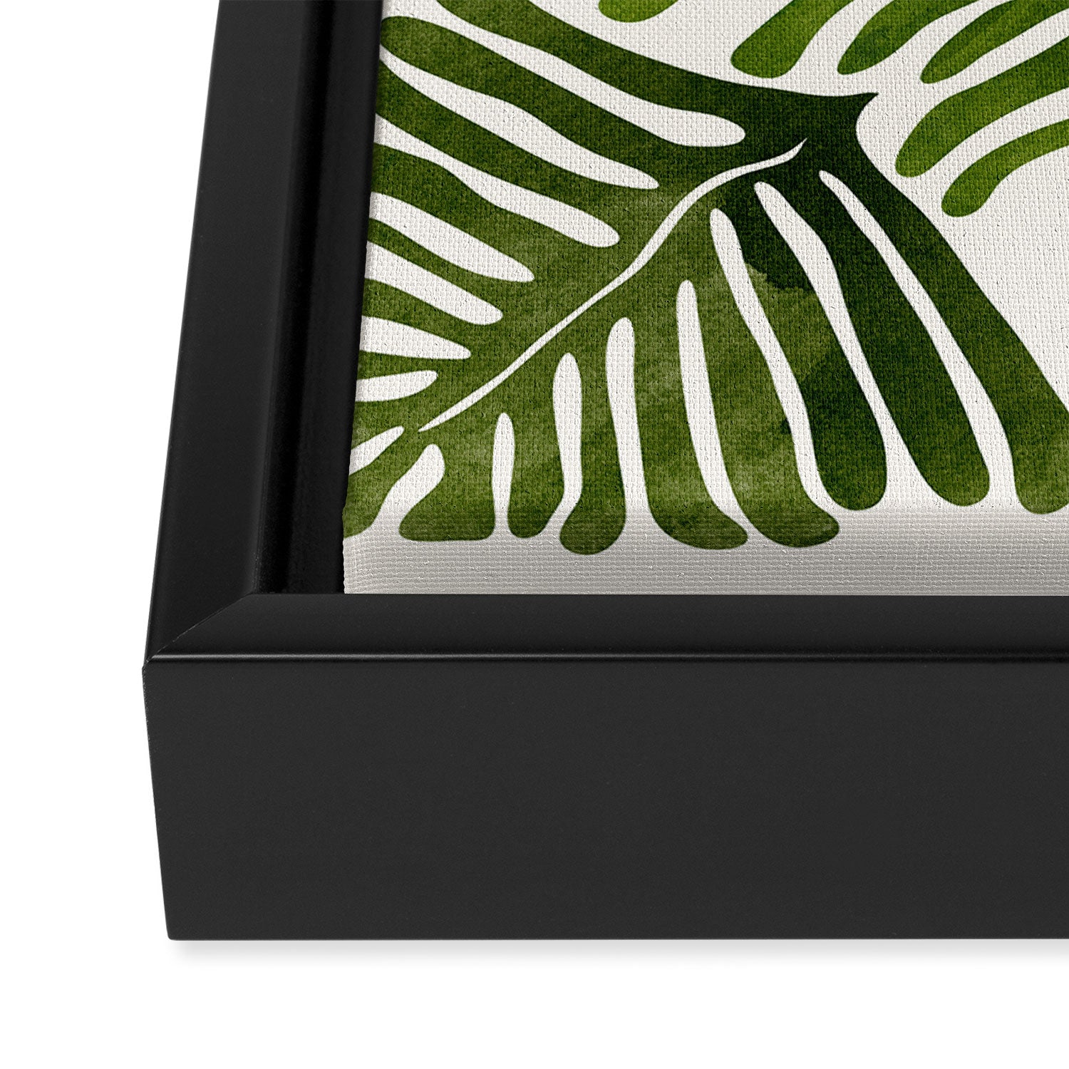 Summer Fern Simple Modern Watercolor Framed Canvas Print Gallery Image 3