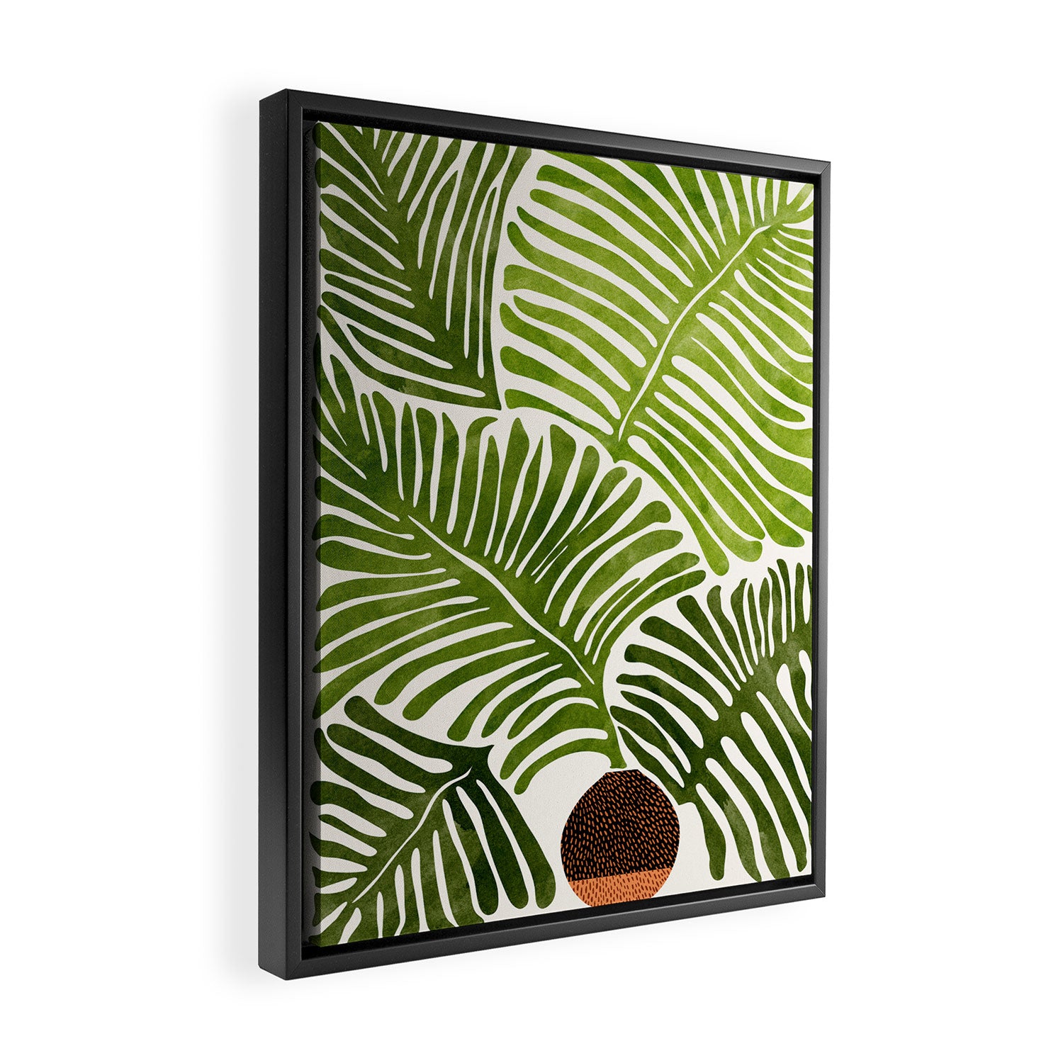 Summer Fern Simple Modern Watercolor Framed Canvas Print Gallery Image 2