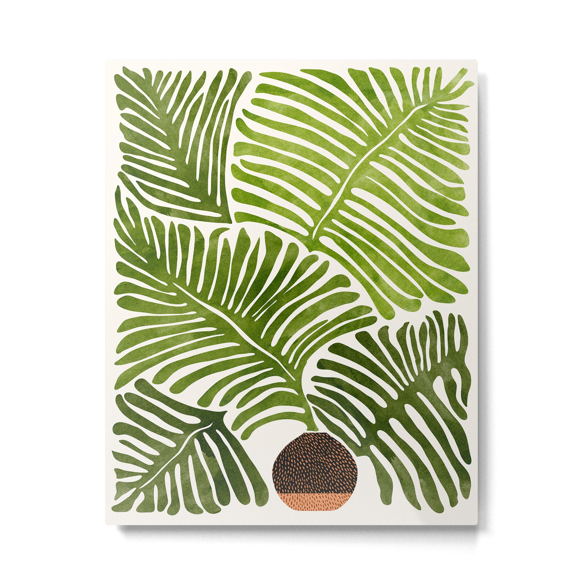 Summer Fern Simple Modern Watercolor Metal Print Gallery Image 4