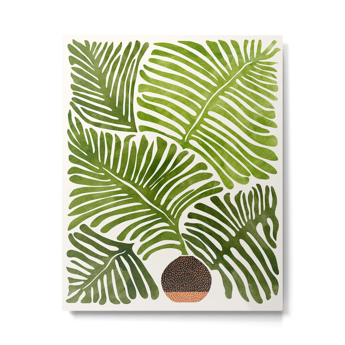 Summer Fern Simple Modern Watercolor Metal Print Gallery Image 1