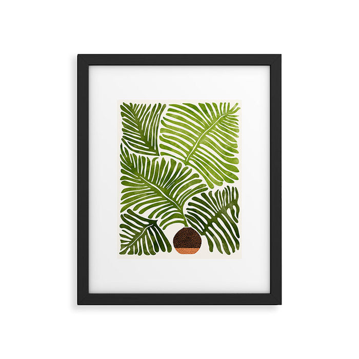 Summer Fern Simple Modern Watercolor Framed Art Print Gallery Image 1