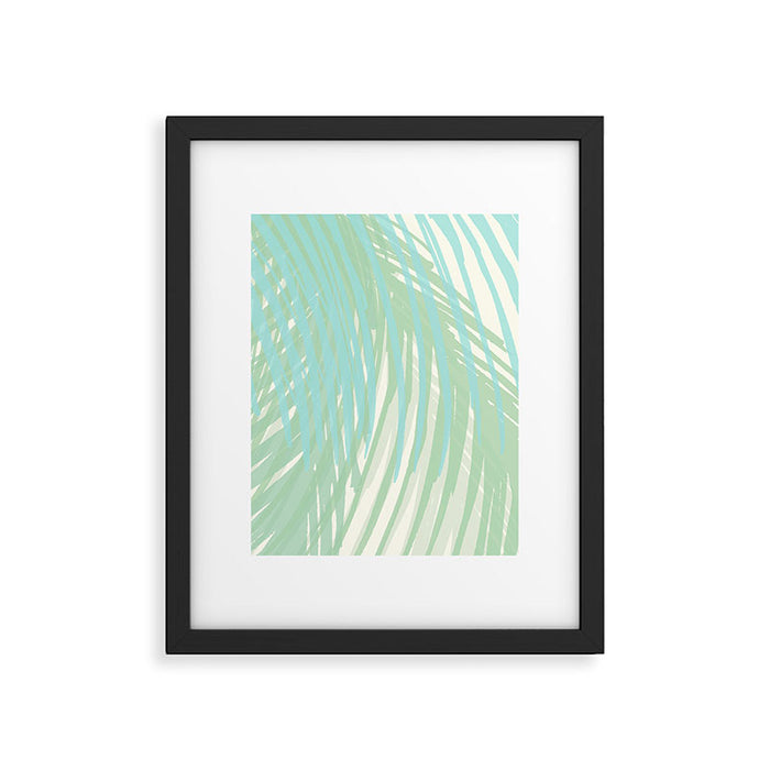 Summer Palms at the Seashore Abstract Tropical Framed Art Print Gallery Image 1