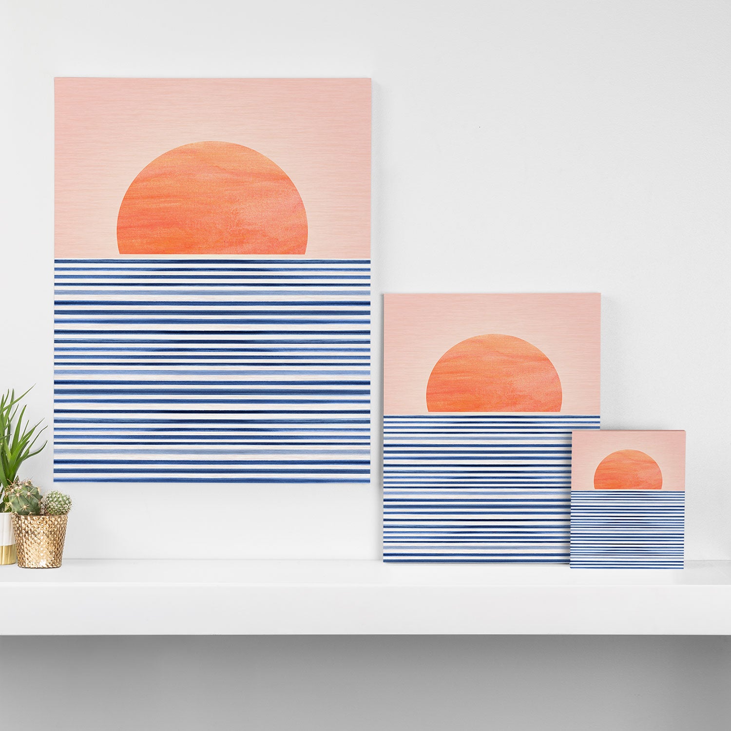 Summer Sunrise Minimal Abstract Landscape Canvas Print Gallery Image 3