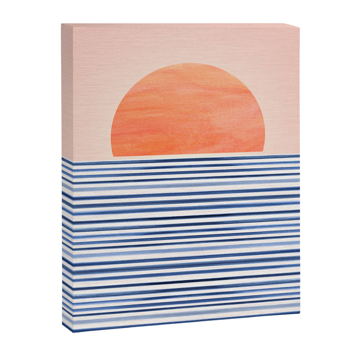 Summer Sunrise Minimal Abstract Landscape Canvas Print Gallery Image 1