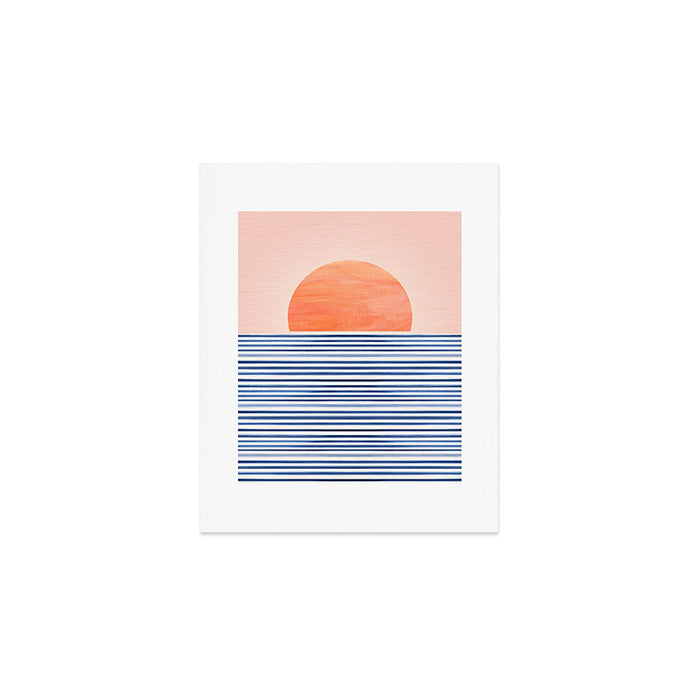 Summer Sunrise Minimal Abstract Landscape Art Print Gallery Image 1