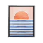 Summer Sunrise Minimal Abstract Landscape Framed Canvas Print Gallery Image 8