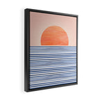 Summer Sunrise Minimal Abstract Landscape Framed Canvas Print Gallery Image 2