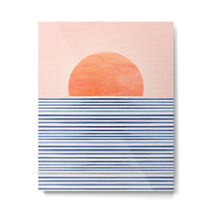 Summer Sunrise Minimal Abstract Landscape Metal Print Gallery Image 1