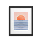 Summer Sunrise Minimal Abstract Landscape Framed Art Print Gallery Image 4