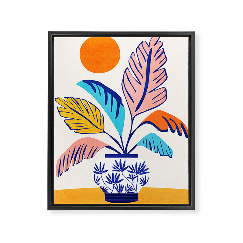 Summer Tropical Plant Still Life Framed Canvas Print Gallery Image 6