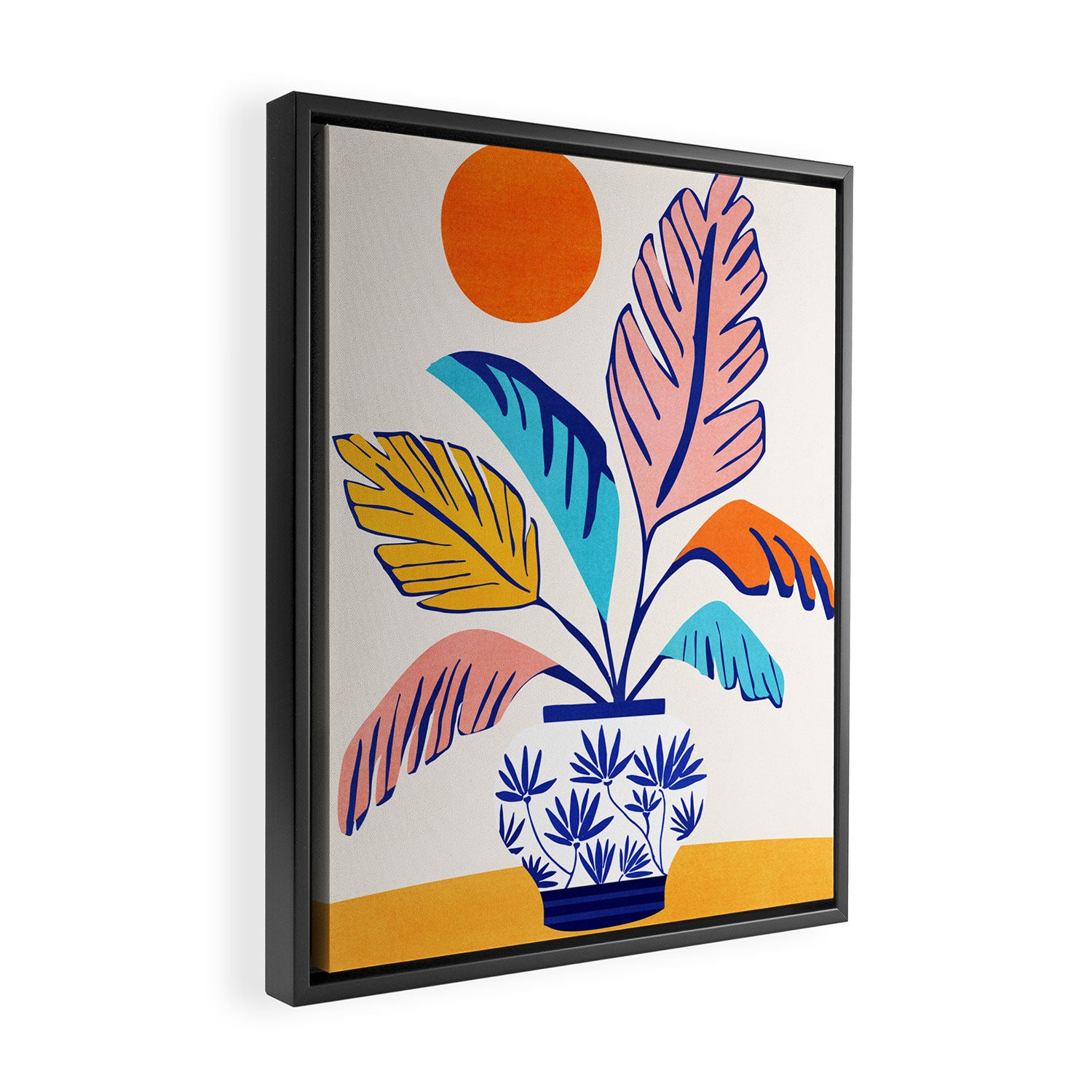 Summer Tropical Plant Still Life Framed Canvas Print Gallery Image 2