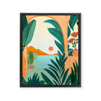 Summer Villa Landscape  Framed Canvas Print Gallery Image 6