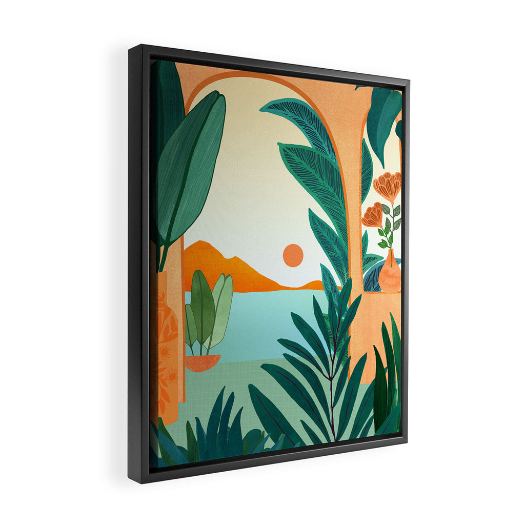 Summer Villa Landscape  Framed Canvas Print Gallery Image 2