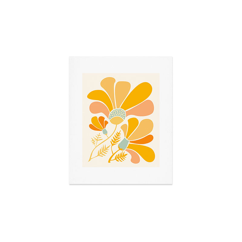 Summer Wildflowers in Golden Yellow Art Print Gallery Image 1
