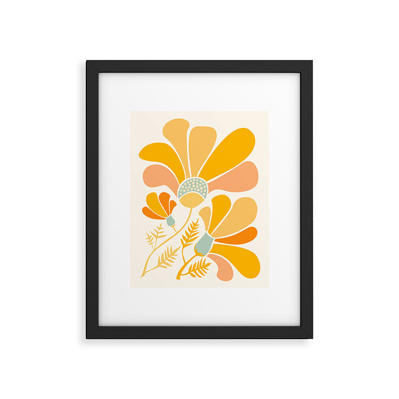 Summer Wildflowers in Golden Yellow Framed Art Print Gallery Image 4