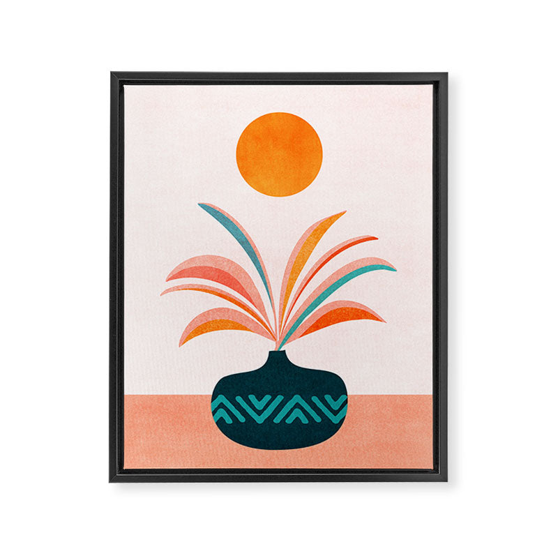 Sun Worship Colorful Plant Illustration Framed Canvas Print Gallery Image 6