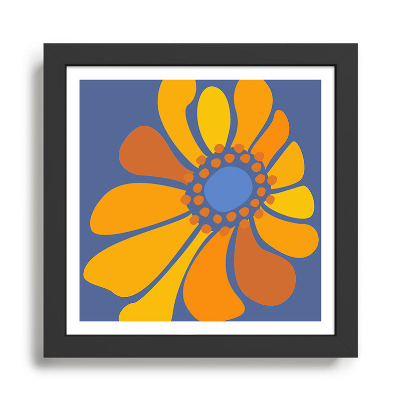 Sunflower Party 70s Floral Design  Framed Art Print Gallery Image 1
