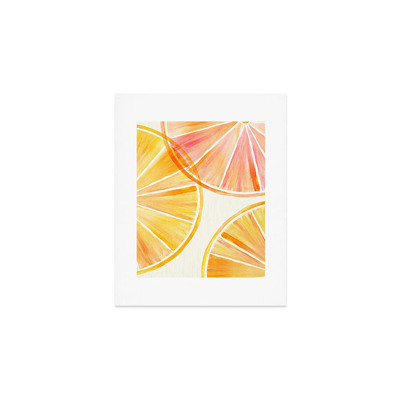 Sunny Citrus Watercolor Illustration Art Print Gallery Image 1